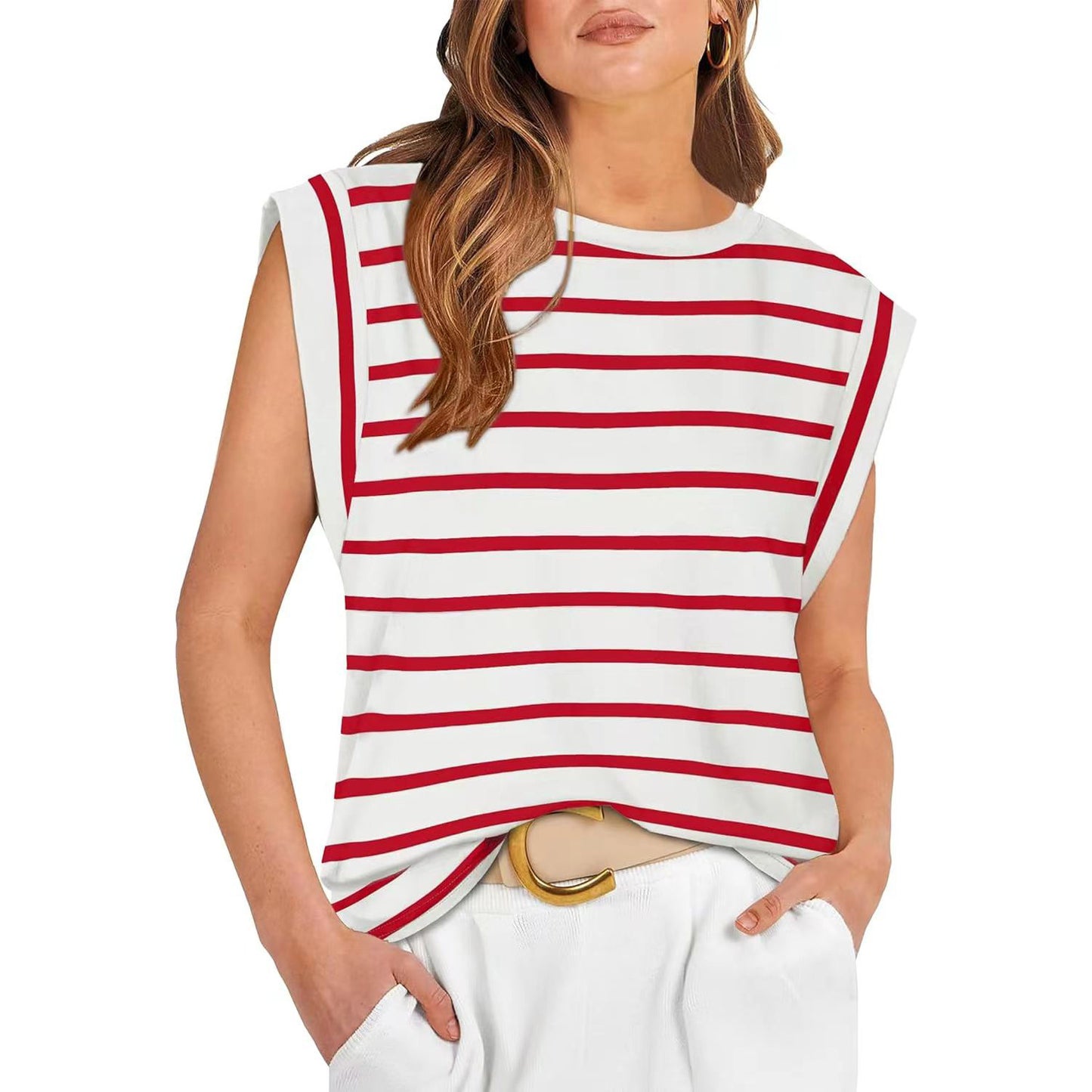 Women's Basic Fashion Casual Vest T-Shirt