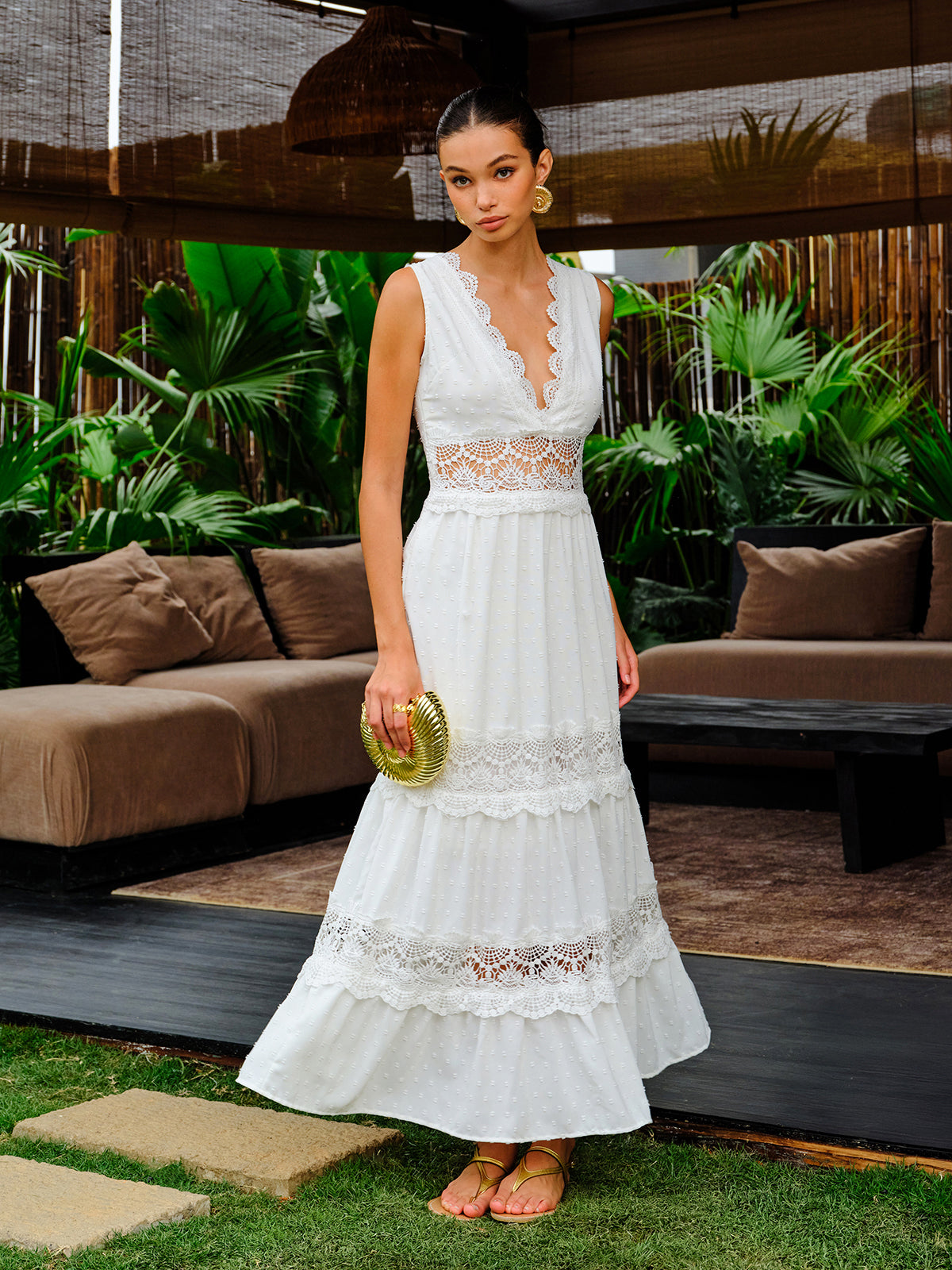 Women's Boho V-Neck Maxi Dress