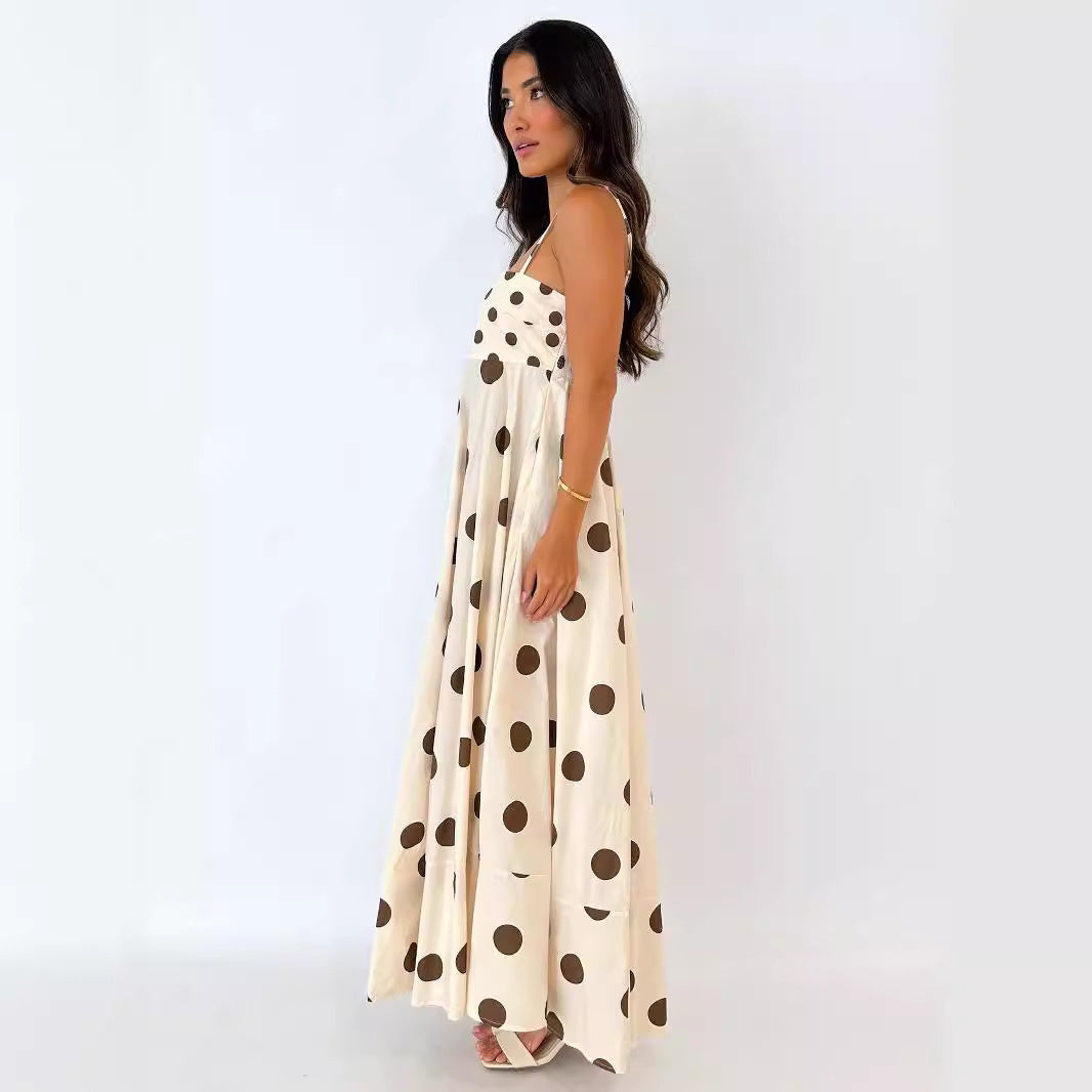 Striped dress with open back belt