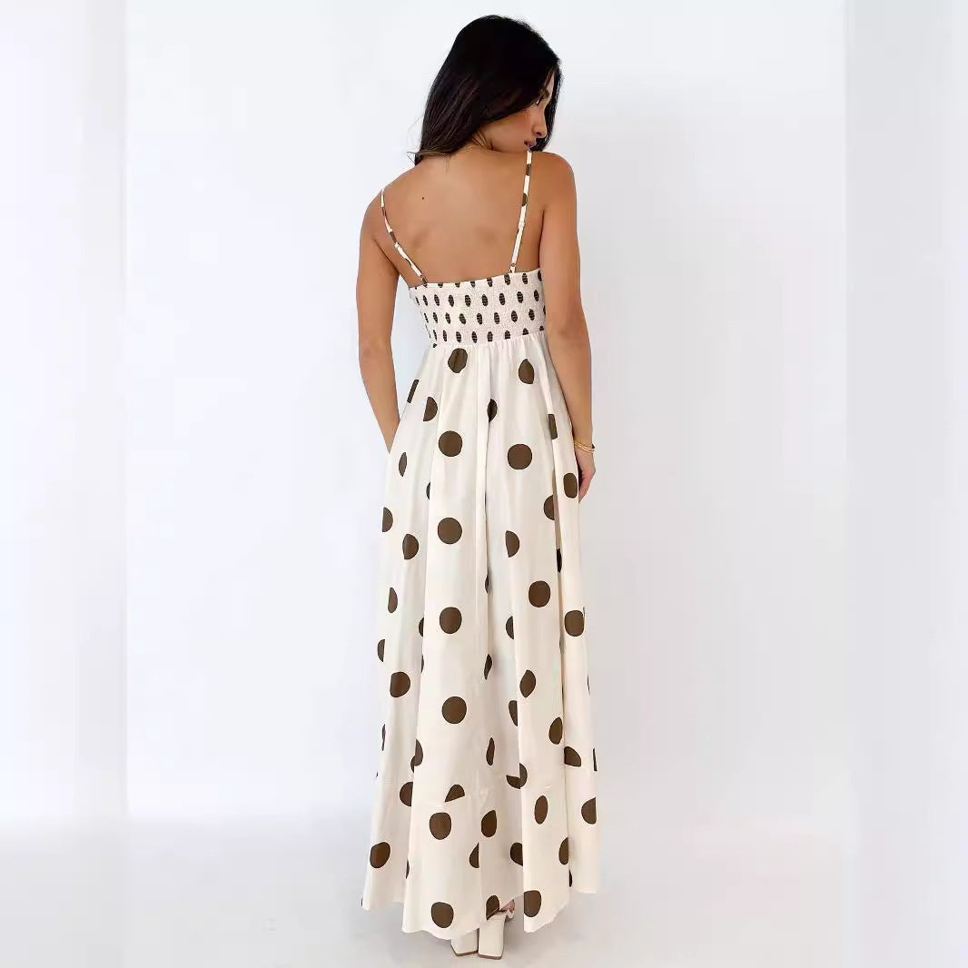 Striped dress with open back belt