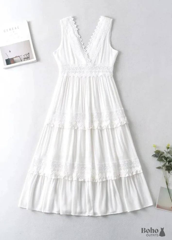 Women's Boho V-Neck Maxi Dress