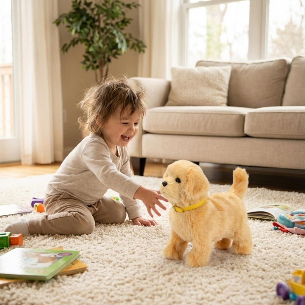 Interactive Robot Puppy – Lifelike Toy Golden Retriever That Walks & Barks