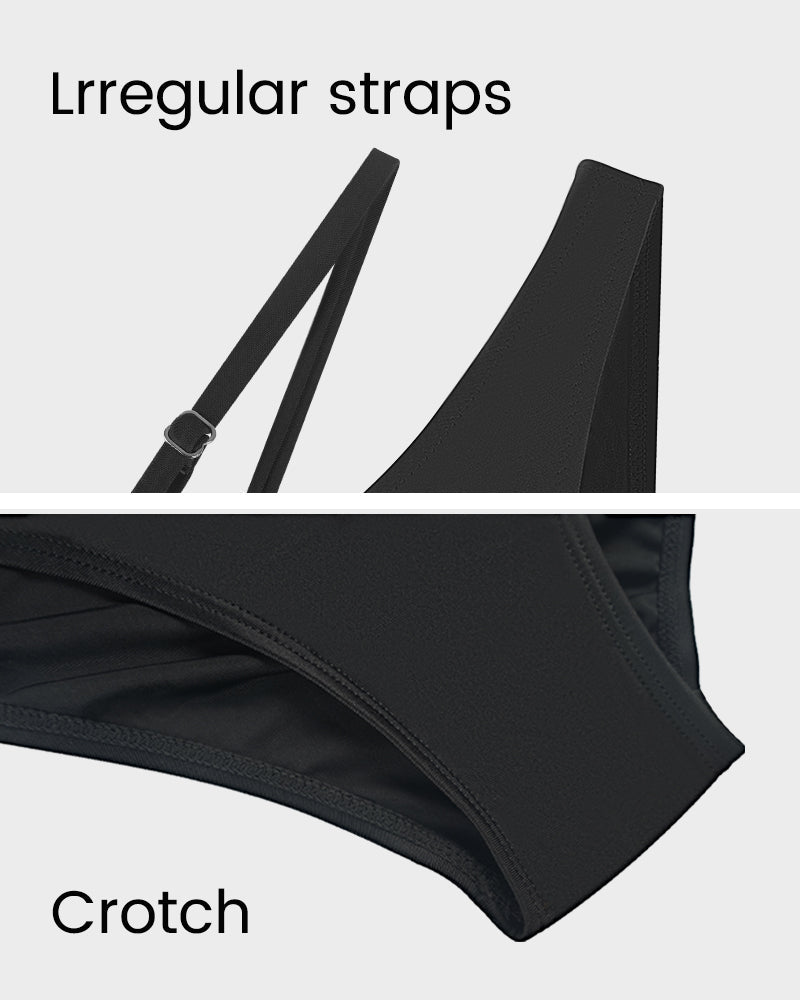 Women’s One-Shoulder Mesh One-Piece Swimsuit