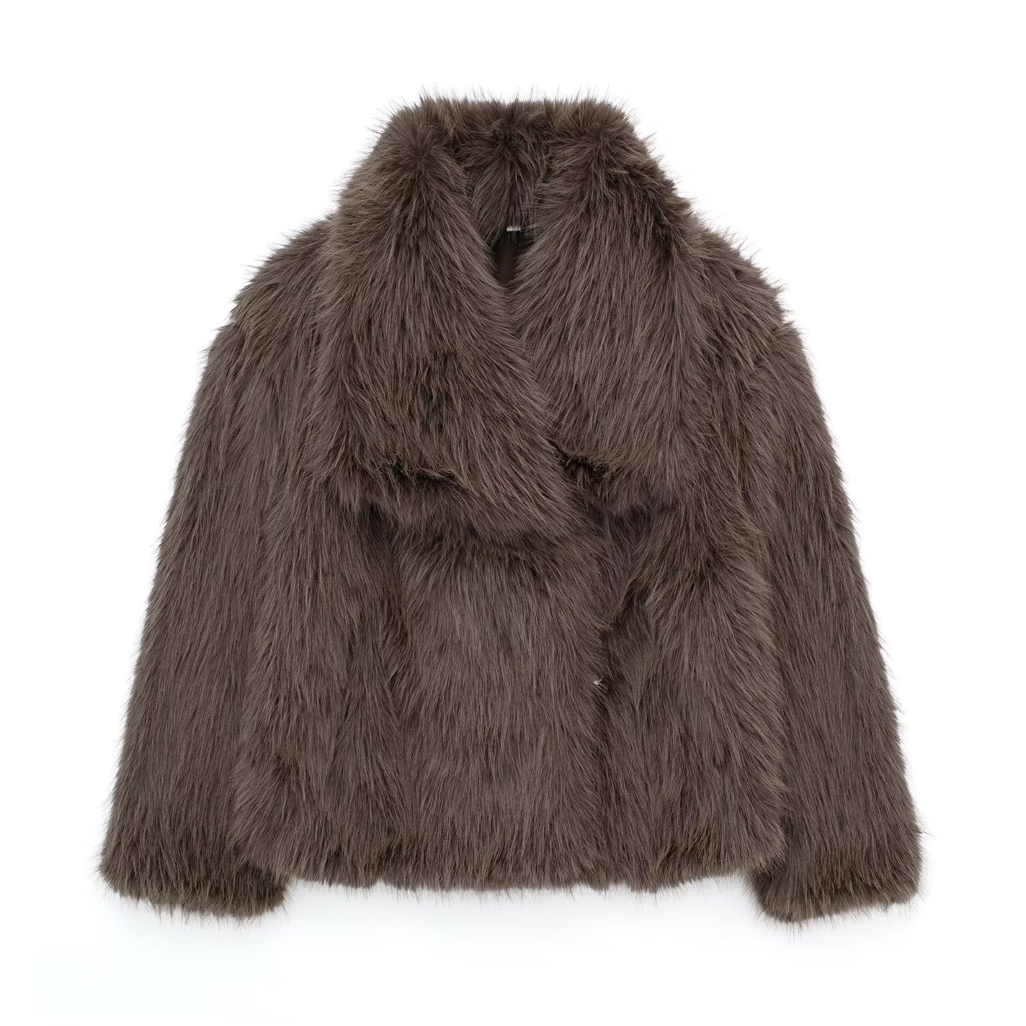 Winter Luxury Fur Lapel Winter Plush Coat