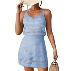 Women’s Crochet Knit Beach Dress – Cut Out Swim Cover Up | Dripiume