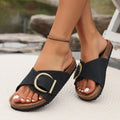Livia Women's Trendy Mules - Stylish Open Toe Sandals with Buckle Strap and Comfortable EVA Sole