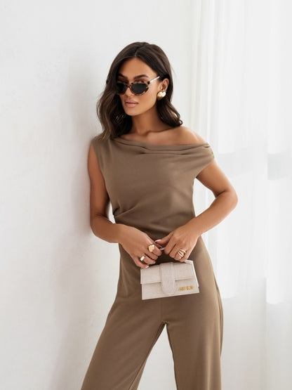 Elegant One-Shoulder Black Jumpsuit