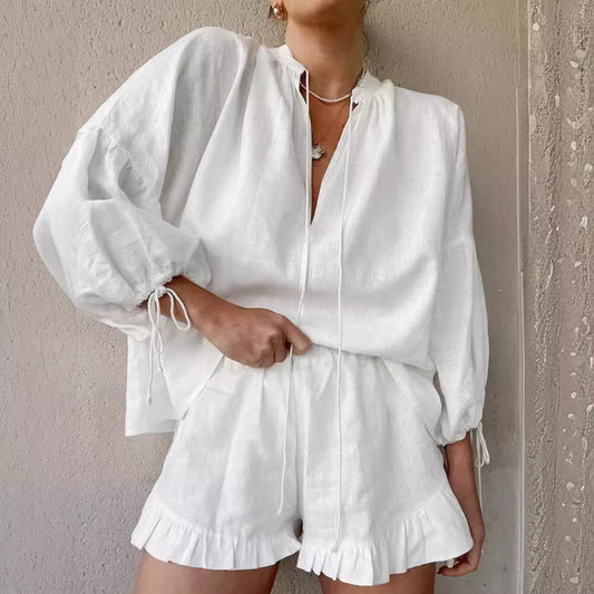 Women’s Cotton Linen Two-Piece Set
