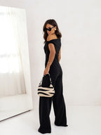 Elegant One-Shoulder Black Jumpsuit