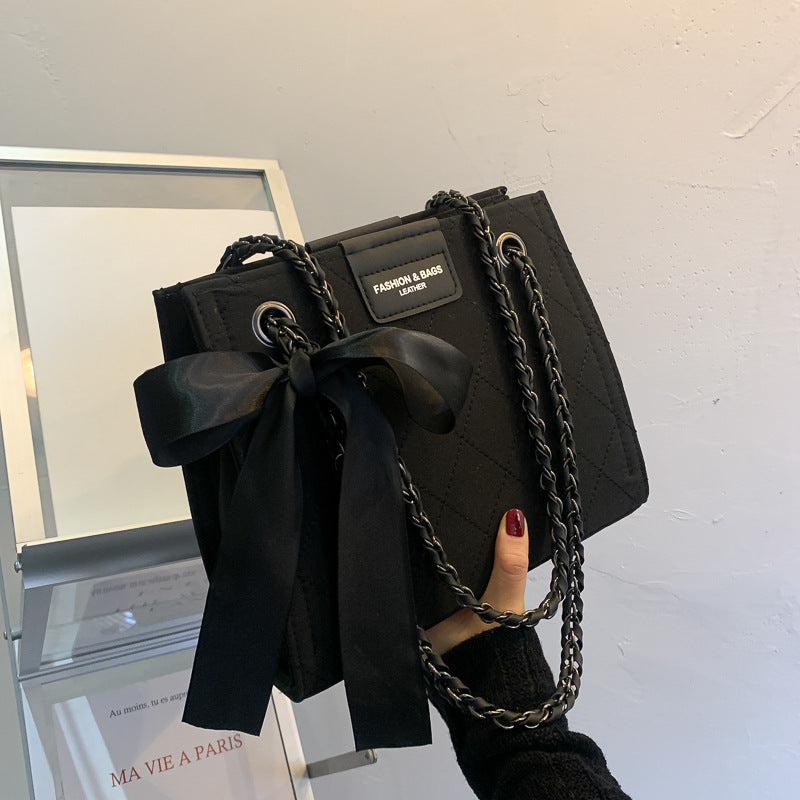 Elegant Quilted Chain Tote Bag