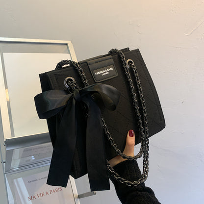 Elegant Quilted Chain Tote Bag