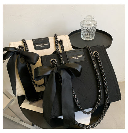 Elegant Quilted Chain Tote Bag