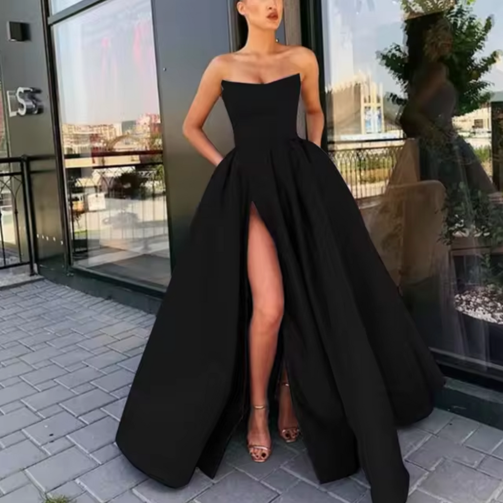 Strapless Evening Long Dress – Flared Cut