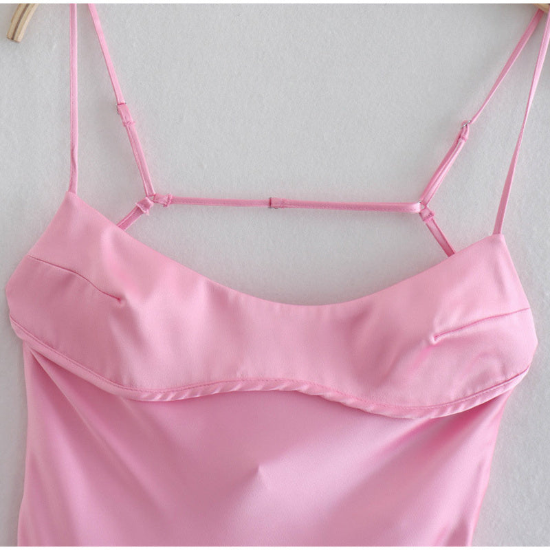 Satin Slip Pink Maxi Dress