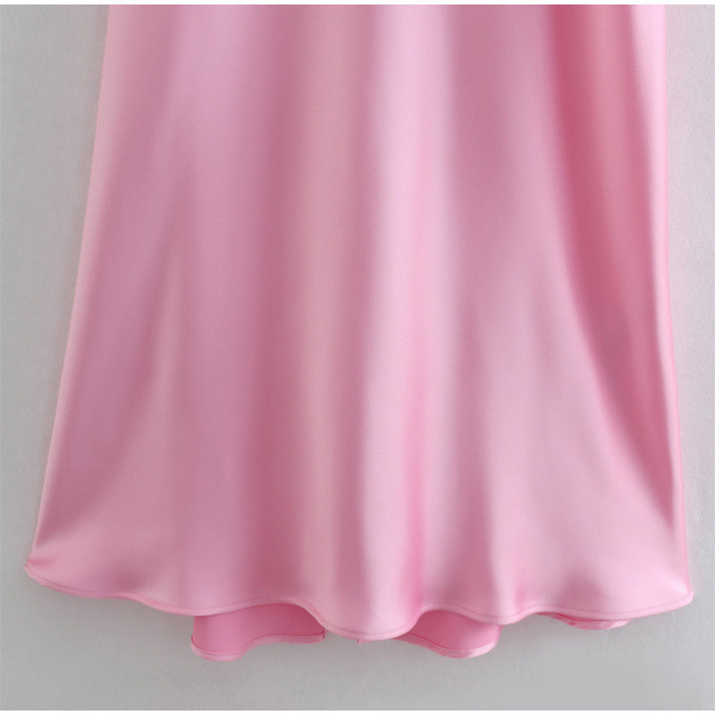 Satin Slip Pink Maxi Dress