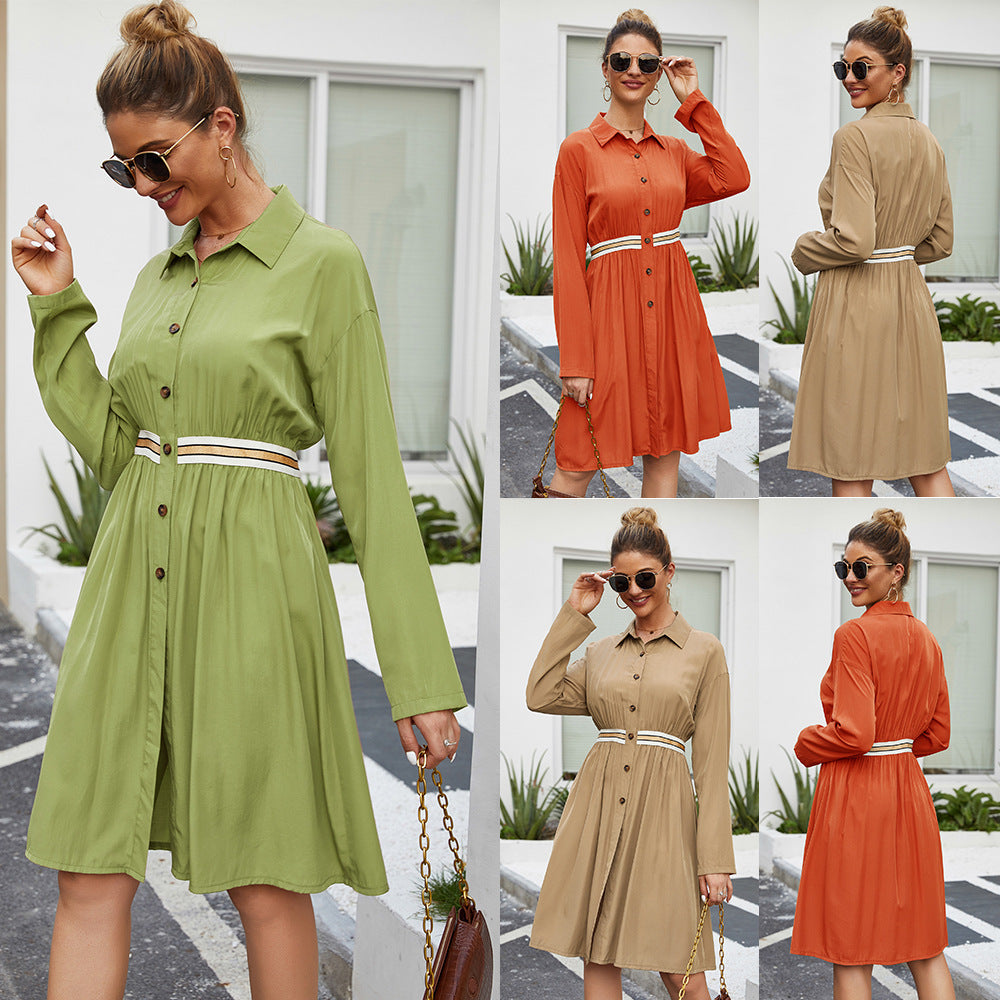 Women’s Casual Button-Down Shirt Dress