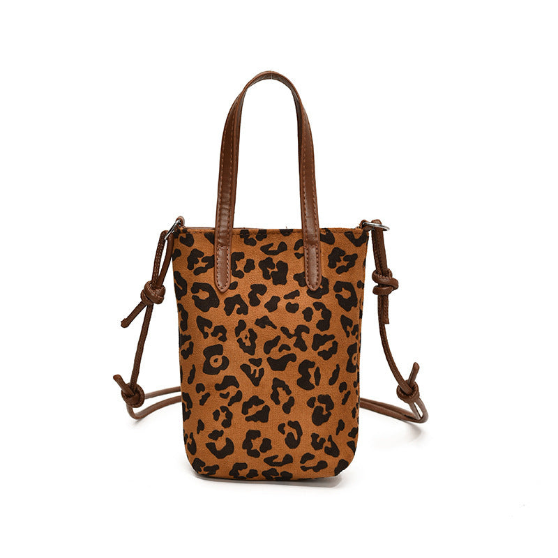 Retro Leopard Print Crossbody Bag