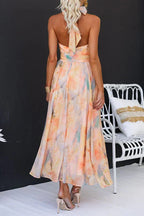 Sandra | Elegant Watercolour Maxi Dress for Summer