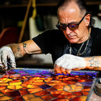 Handcrafted Stained Glass Cat Lamp Decorative LED Night Light Home Decor Gift