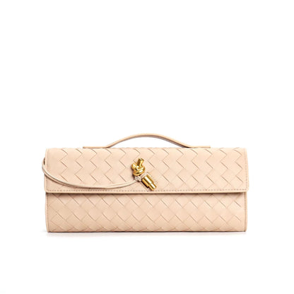 Two Way Woven Flap Clutch Shoulder Bag