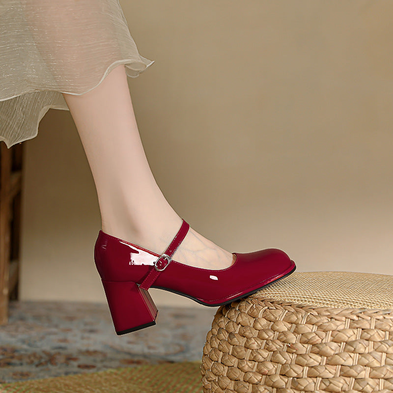 Elegant Retro Mary Jane Block Heels