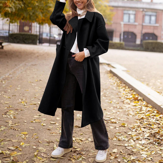 Long black wool coat