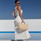 Beach Crochet Hollow Sleeveless Maxi Dress
