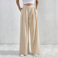 Chic High-Waist Pleated Wide-Leg Pants