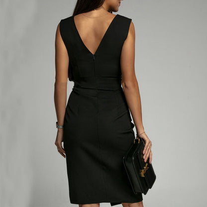 Slim High Waist Slit Dress
