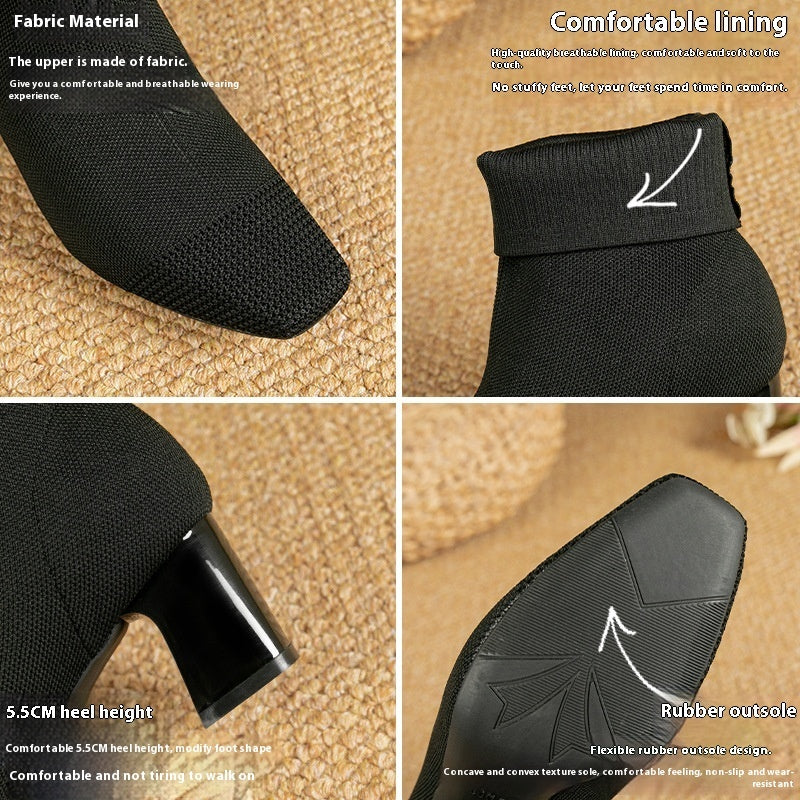 Elegant Knitted Sock Boots