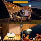 RGB Camping Lantern with 10m LED Light String Rechargeable Outdoor Tent Light