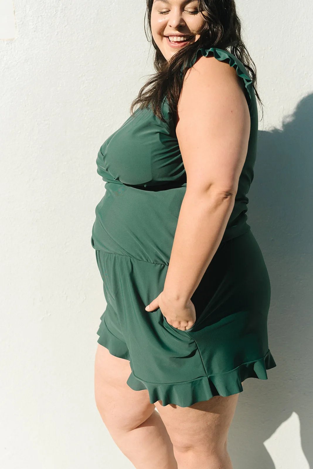 Women’s One-Piece Swim Dress with Built-In Bra and Sculpting Fit for Support