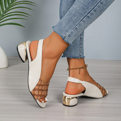 Women’s Summer Peep Toe Block Heel Sandals