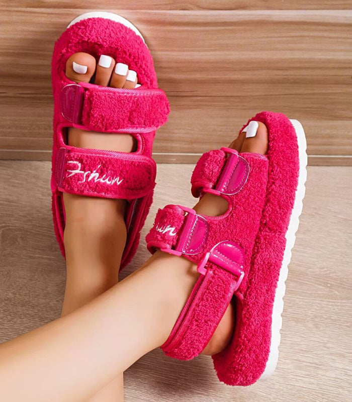 Women’s Plush Velcro Platform Sandals