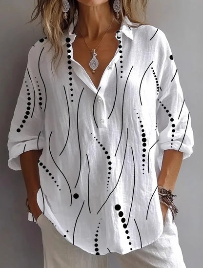 Lightweight Boho Button-Up Linen Shirt