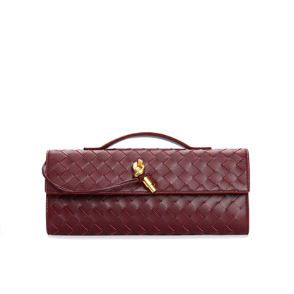 Two Way Woven Flap Clutch Shoulder Bag