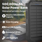 500.000mAh Solar Charger Waterproof Power Bank External