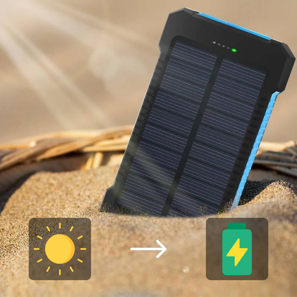 20000mAh Waterproof Solar Power Bank - Portable External Charger