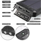 20000mAh Waterproof Solar Power Bank - Portable External Charger