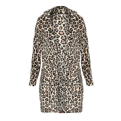 Leopard Print Plush Lapel Coat