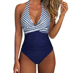 Women’s Halter Neck One-Piece Swimsuit with Sculpting Fit and Tummy Control