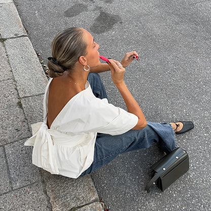 Summer Backless Tie-Back Top