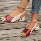 Women’s Summer Peep Toe Block Heel Sandals
