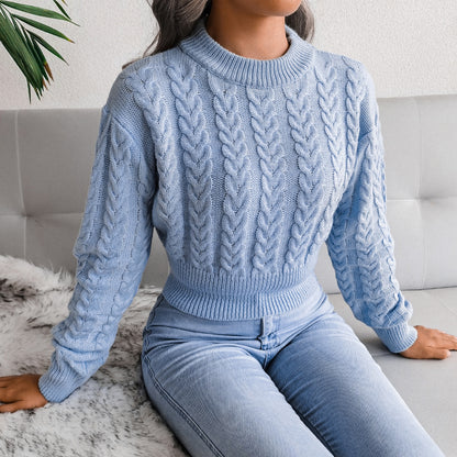 Twist Cable-Knit Cropped Sweater