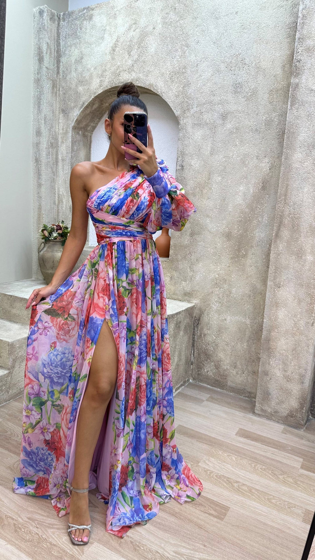Whitney | Elegant Flowy Shoulder Maxi Dress for Summer Events
