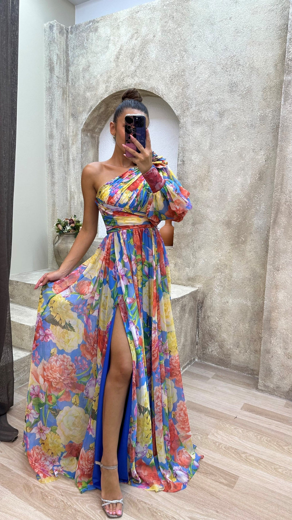 Whitney | Elegant Flowy Shoulder Maxi Dress for Summer Events