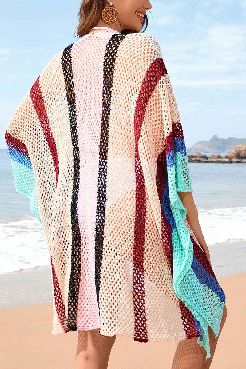 Plus Size Crochet Beach Cover Up – Oversized Swimwear Kimono | Dripiume