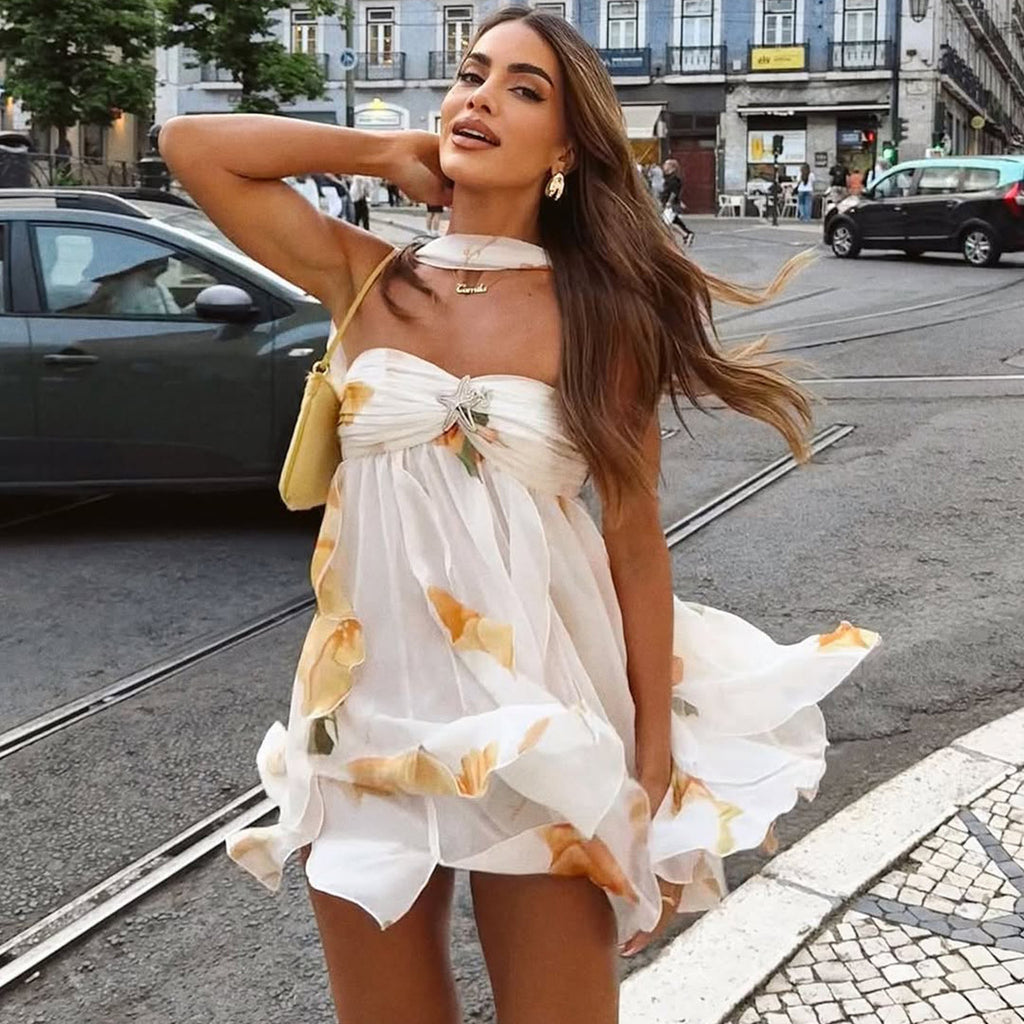 Mini Dress with an asymmetric skirt