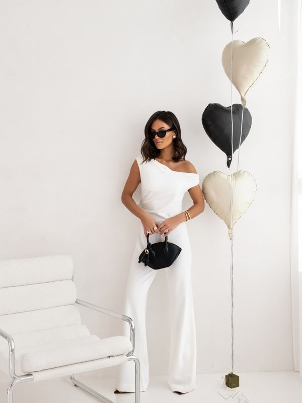 Elegant One-Shoulder Black Jumpsuit