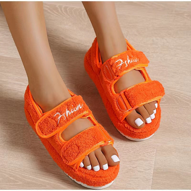 Women’s Plush Velcro Platform Sandals